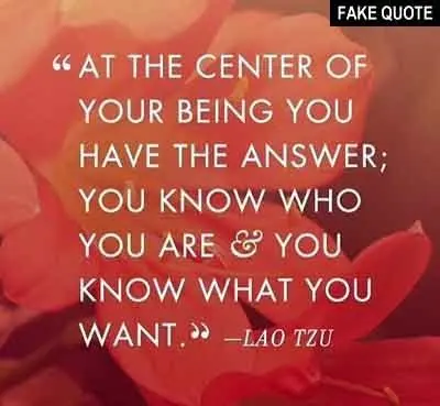 Fake Lao Tzu quote: At the center of your being...